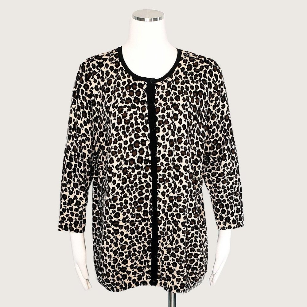 August Silk Print Cardigan NWOT